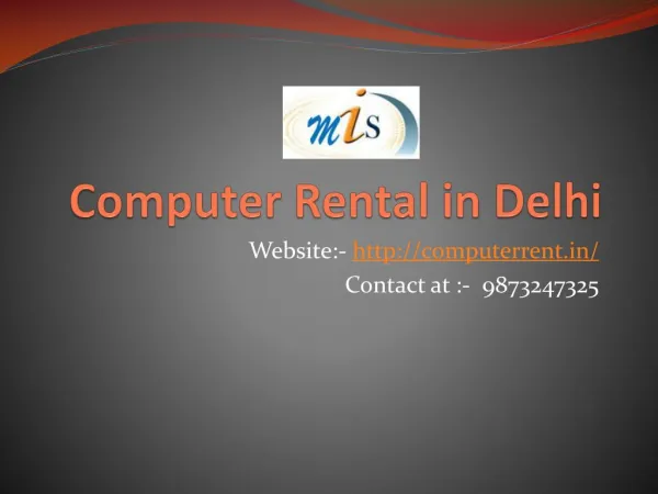 Computer on Rent in Delhi