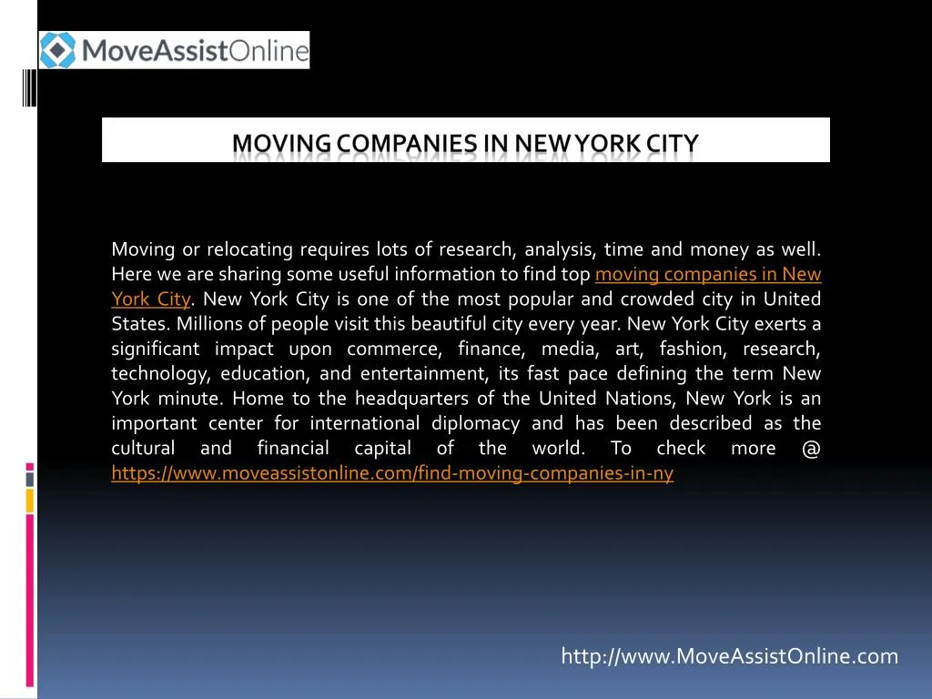 moving companies in new york city