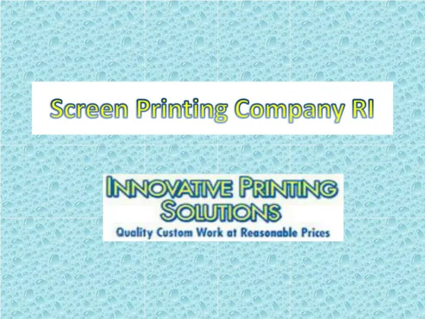 Screen Printing Company RI