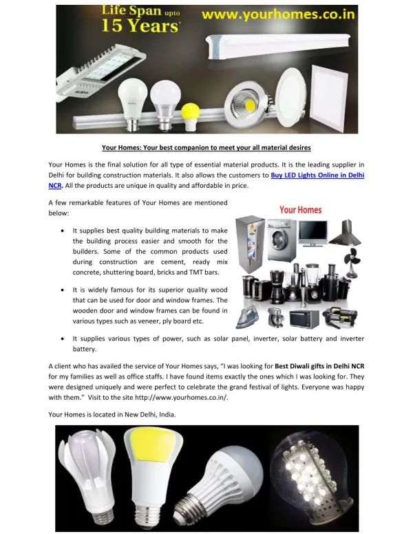 Buy LED Lights Online in Delhi NCR