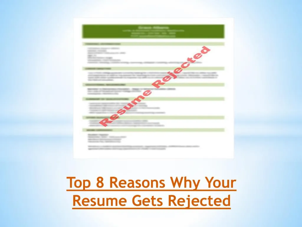 top 8 reasons why your resume gets rejected