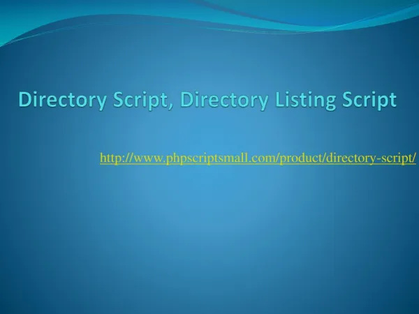 Directory Script, Directory Listing Script