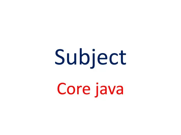 Core Java Course in Pune