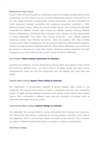 False Ceiling Contractor, False Ceiling Services in Chennai - slide 1