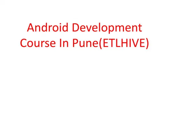 Android Development Course In Pune