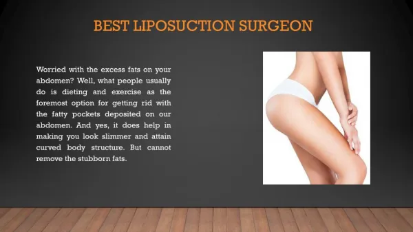 Best liposuction surgeon in India