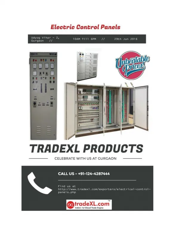 TradeXL - Electric control panel manufacturers and suppliers in India