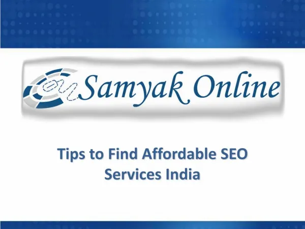 Tips to find affordable SEO services India