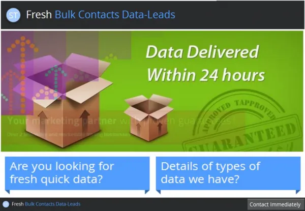Purchase trusted and fresh bulk contacts data leads UK