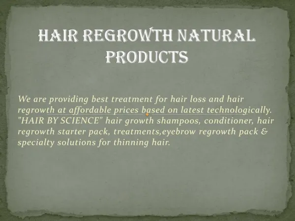 Hair Regrowth Natural Products - Hair By Science