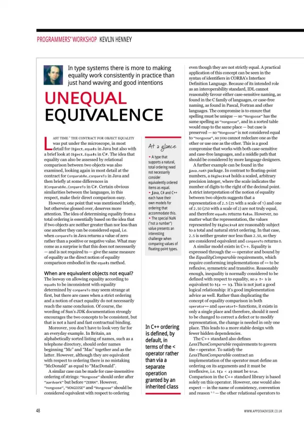 Unequal Equivalence