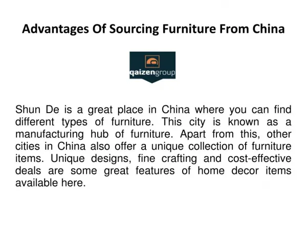 Advantages of Sourcing Products from China