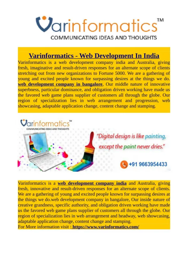 Varinformatics - Web Development In India