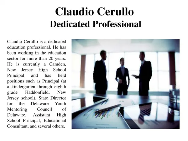 Claudio Cerullo Dedicated Professional