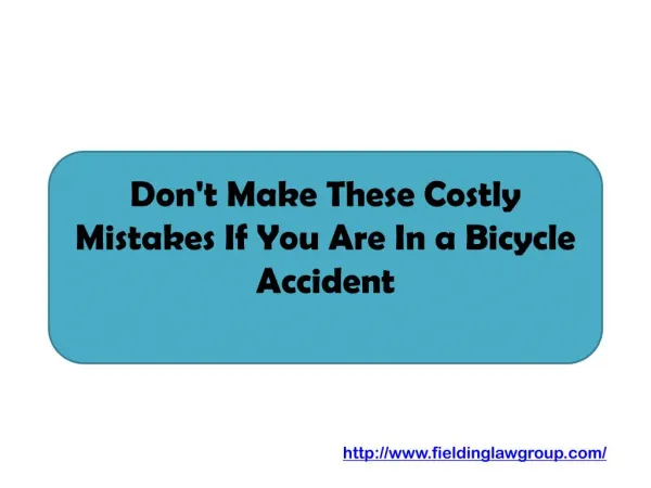 Don't Make These Costly Mistakes If You Are In a Bicycle Accident