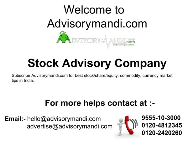 Stock Advisory Company in India- Advisorymandi.com Pvt. Ltd.