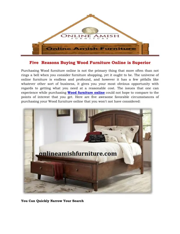Five Reasons Buying Wood Furniture Online is Superior