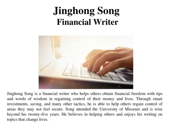 Jinghong Song Financial Writer