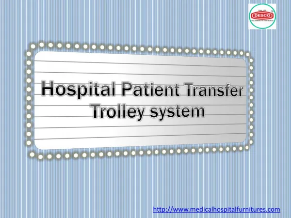 Hospital Patient Transfer Trolley System