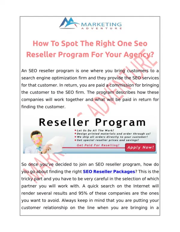 SEO Reseller Program