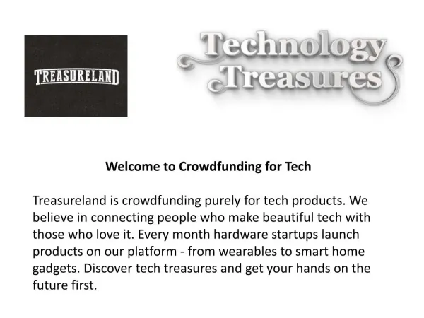 Treasureland - Tech Crowdfunding Platform