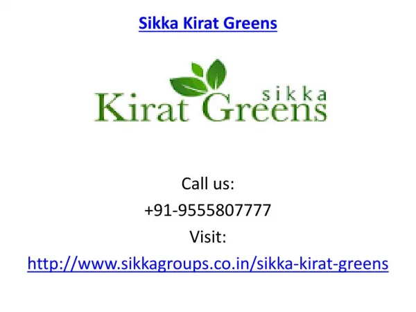 Sikka Kirat Greens luxurious apartments Noida Extension