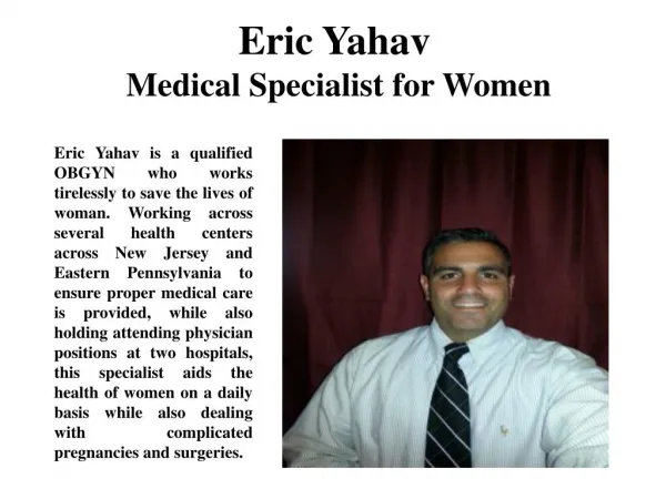Eric Yahav Medical Specialist for Women