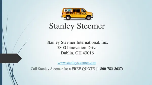 Stanley Steemer Cleaning Services