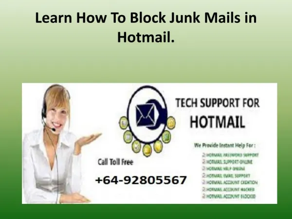 Blocking of Junk Mails in Hotmail?