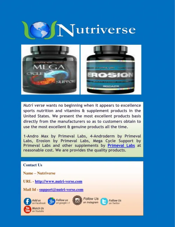 Purchase Primeval Labs Products Online