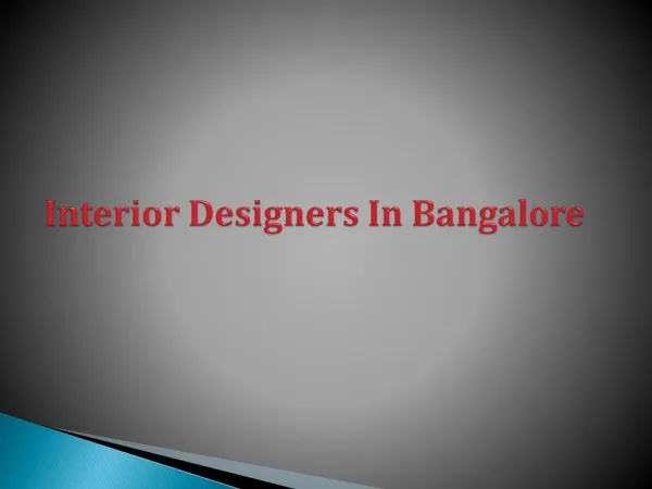 Interior Decorator Services in Bangalore