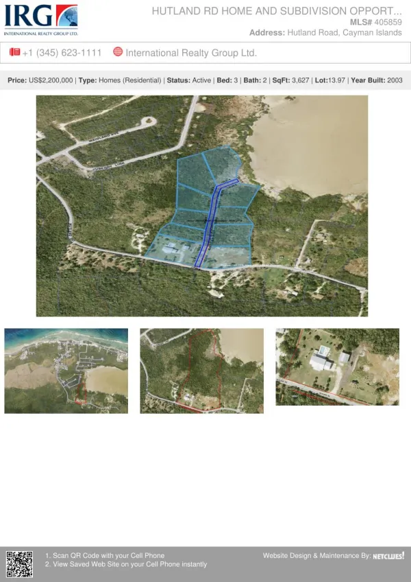 Cayman Islands Real Estate - Hutland Rd Home And Subdivision Opportunity