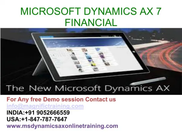 Microsoft dynamics ax 7 Finance Online Training