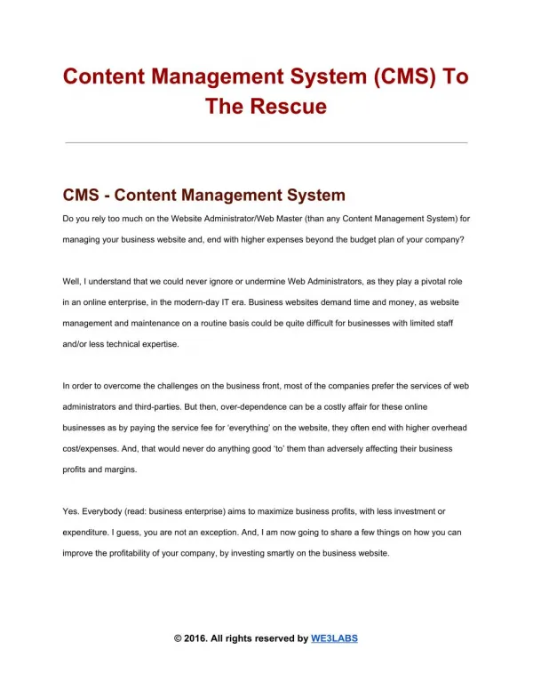 Why Content Management System Is Needed?