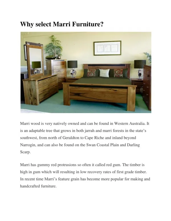 Why Select Marri Furniture?