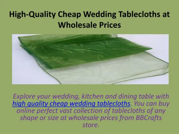 High-Quality Cheap Wedding Tablecloths at Wholesale Prices