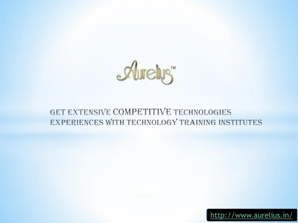 Get Extensive Competitive Technologies Experiences With Technology Training Institutes