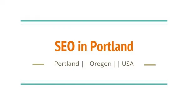 SEO in Portland For Small Business