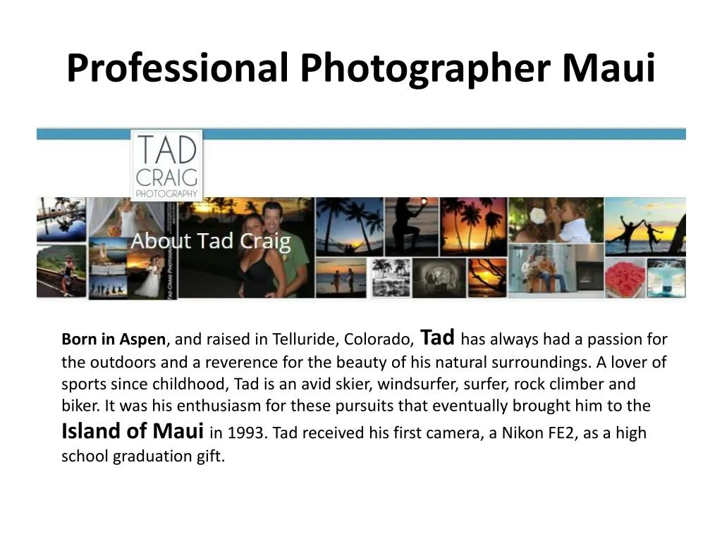 professional photographer maui