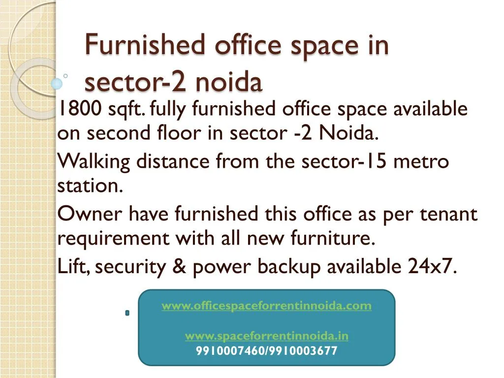 furnished office space in sector 2 noida