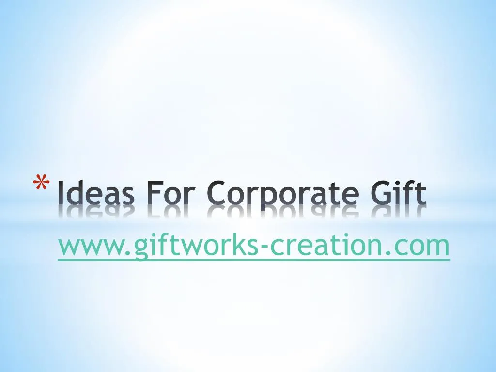 ideas for corporate gift