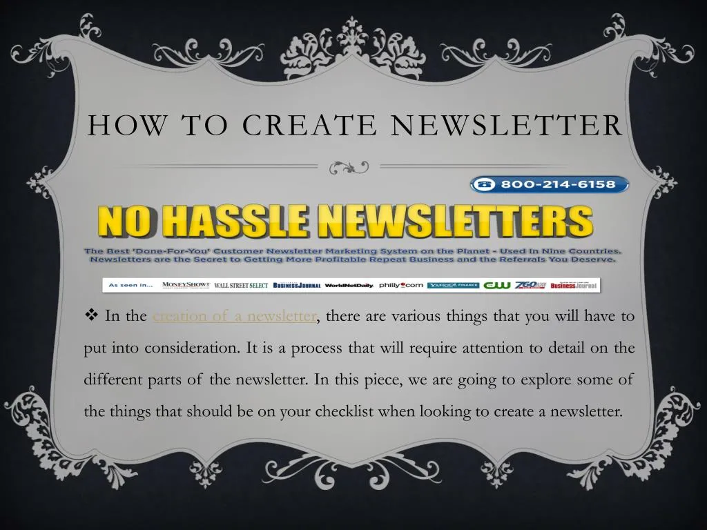 how to create newsletter