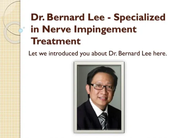 Nerve Impingement Treatment Specialists in Singapore