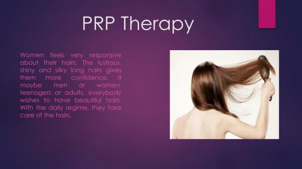 PRP therapy for hair thinning treatment