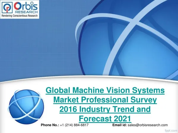 Global Machine Vision Systems Industry Professional Survey 2016 Deep Market Research Report