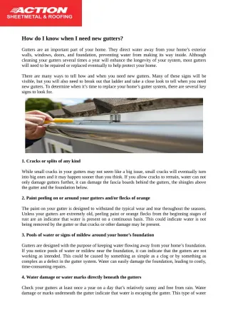 How to Tell if Your Home Needs New Gutters - slide 1