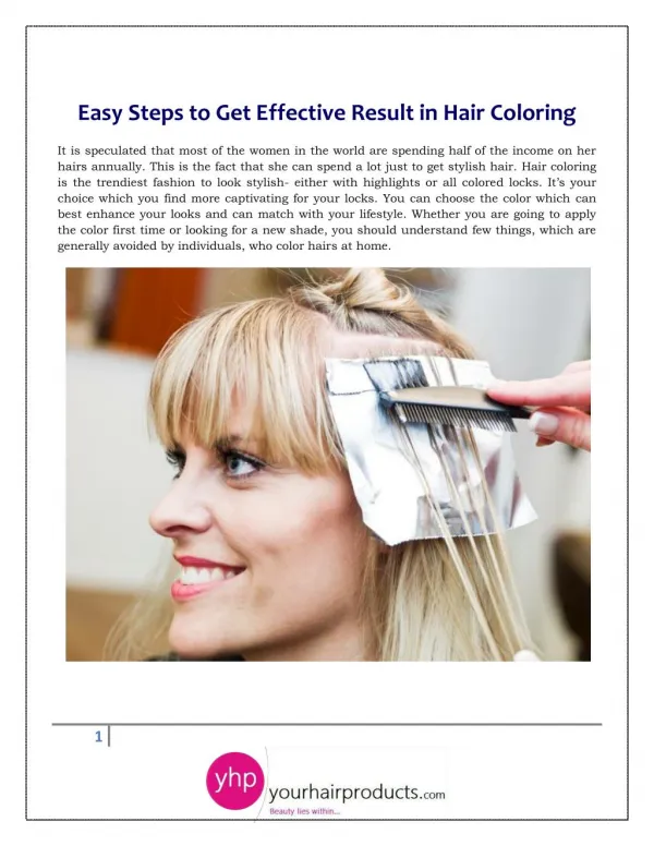 Easy Steps to Get Effective Result in Hair Coloring