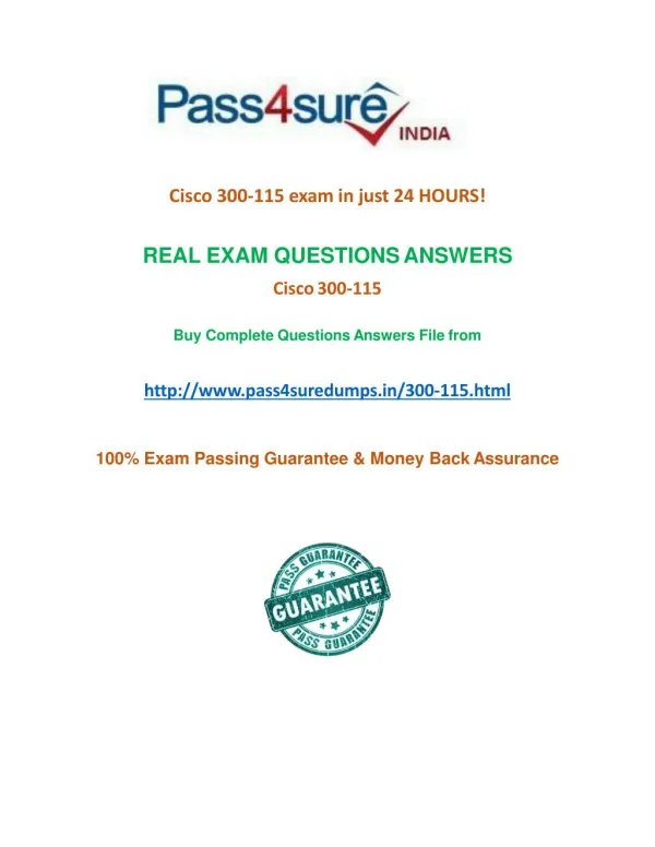 Pass4sure 300-115 Practice Test