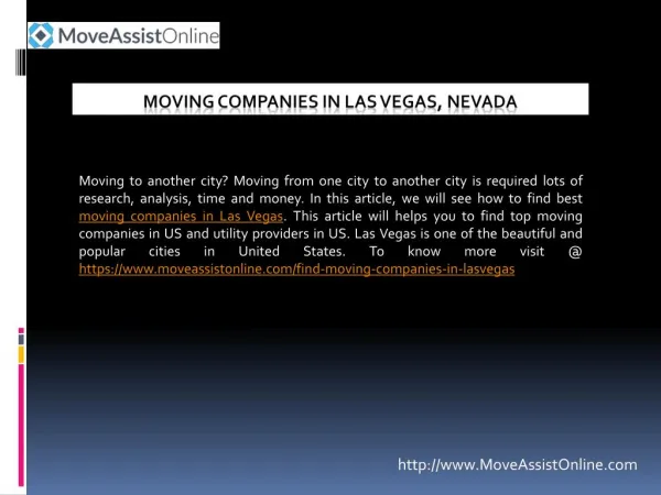 List of Moving Companies in Las Vegas