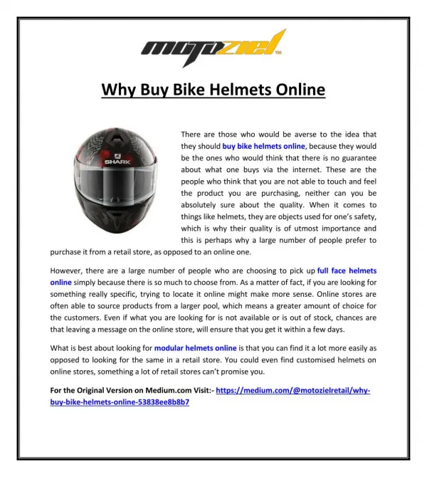 Why Buy Bike Helmets Online